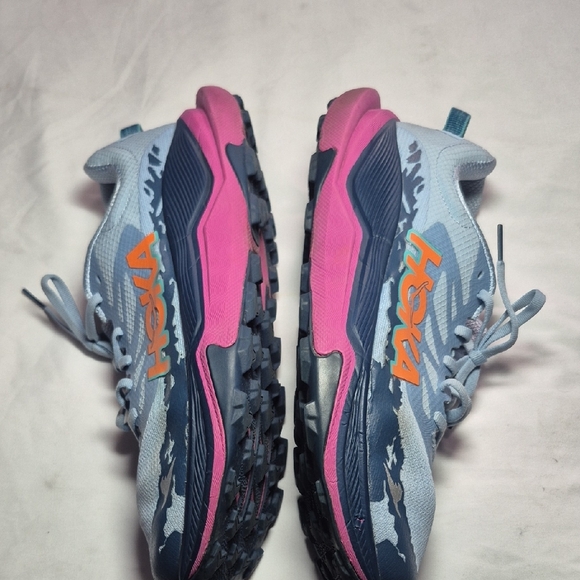Hoka Sky Blue and Coral Running Shoes main image 5